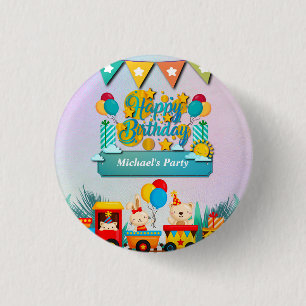 Alles Gute zum Geburtstag Zug Mit Süßen Tieren Wün Button