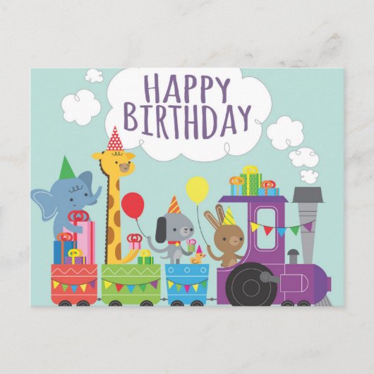 Alles Gute zum Geburtstag Zug Postkarte (Vorderseite)