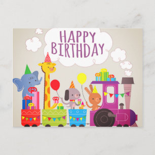 Alles Gute zum Geburtstag Zug Postkarte