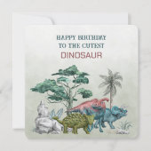 Alles Gute zum Geburtstag zum Niedlichen DINOSAUR (Vorderseite)
