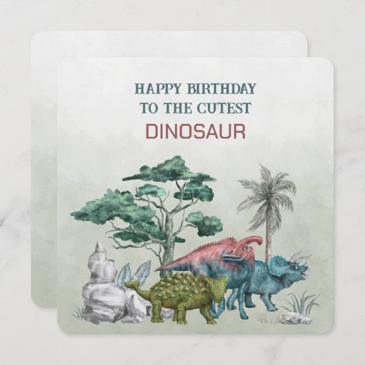 Alles Gute zum Geburtstag zum Niedlichen DINOSAUR (Vorne/Hinten)