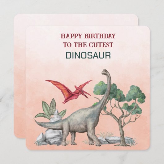 Alles Gute zum Geburtstag zum Niedlichen DINOSAUR (Vorne/Hinten)