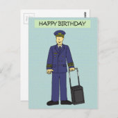 Alles Gute zum Geburtstag zum Pilot Postkarte (Vorne/Hinten)