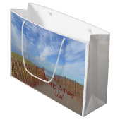 Alles Gute zum Geburtstag zum Strand Große Geschenktüte (Vorderseite Schrägansicht)