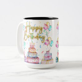 Alles Gute zum Geburtstag Zweifarbige Tasse