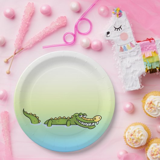 Alles- Gute zum Geburtstagalligator Pappteller (Party)