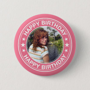 Alles Gute zum GeburtstagBilderrahmen im Rosa Button