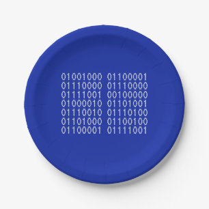 Alles- Gute zum Geburtstagbinärer Code Ihre Farbe Pappteller