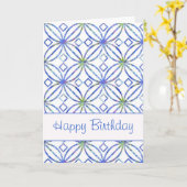 Alles- Gute zum Geburtstagblaue Aquarell-Kunst Karte (Gelbe Blume)