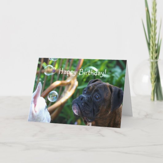 Alles- Gute zum Geburtstagboxerhundegrußkarte Karte (Vorderseite)