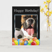 Alles Gute zum Geburtstagboxerhundegrußkarte Karte (Gelbe Blume)