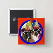 Alles- Gute zum Geburtstagboxerknopf Button (Vorne & Hinten)