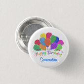 Alles- Gute zum Geburtstagbunte Ballon-Sterne auf Button (Vorne & Hinten)