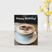Alles Gute zum Geburtstagcappuccinokarte Karte (Gelbe Blume)
