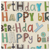 alles Gute zum Geburtstagcreme Stoff (Nahaufnahme)