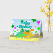 Alles- Gute zum Geburtstagdinosaurier Ihre Karte (Gelbe Blume)