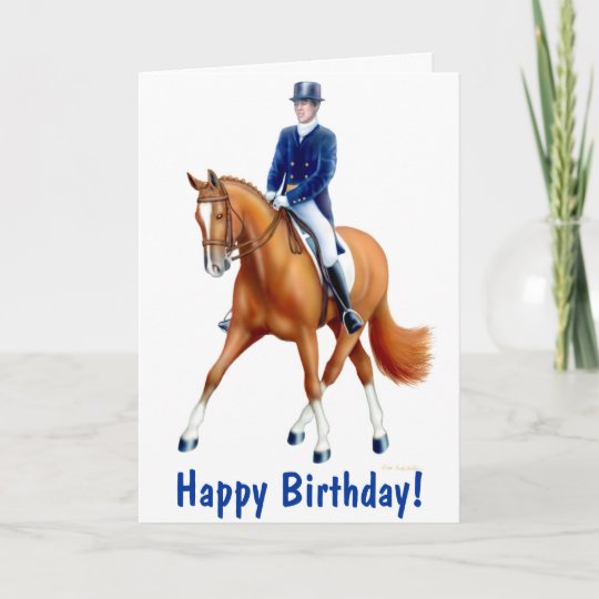 Alles Gute Zum Geburtstagdressage Pferdekarte Karte Zazzle De