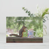 Alles- Gute zum Geburtstageichhörnchen Einladung (Stehend Vorderseite)