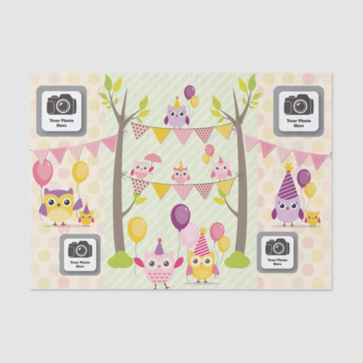 Alles- Gute zum Geburtstageulen Seidenpapier (Vorderseite)