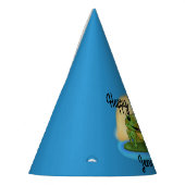 Alles- Gute zum Geburtstagfrosch auf ein Partyhütchen (Links)