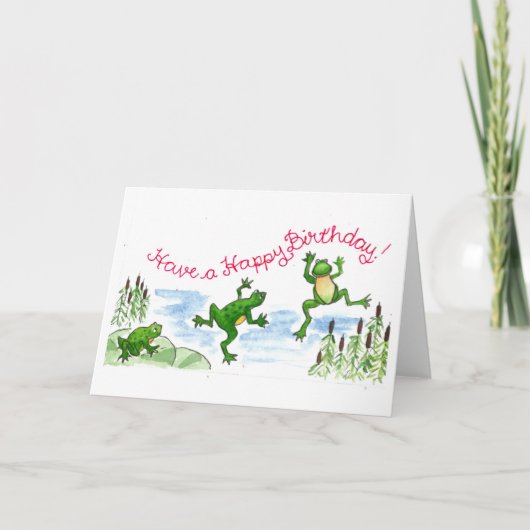 Alles- Gute zum Geburtstagfrosch-Karte Karte (Vorderseite)