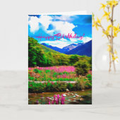 Alles- Gute zum Geburtstaggebirgsvista-Karte Karte (Gelbe Blume)