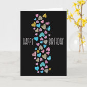 Alles- Gute zum GeburtstagGlitzer-Herzen 1 Karte (Gelbe Blume)