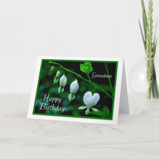 Alles- Gute zum Geburtstaggroßmutter-Weiß-Herzen Karte (Vorderseite)