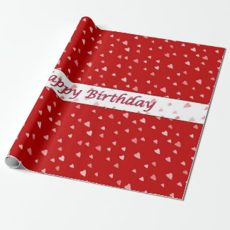 Alles- Gute zum Geburtstagherzen auf rotem und Geschenkpapier