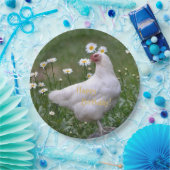 Alles- Gute zum Geburtstaghuhn mit Gänseblümchen Pappteller (Party)