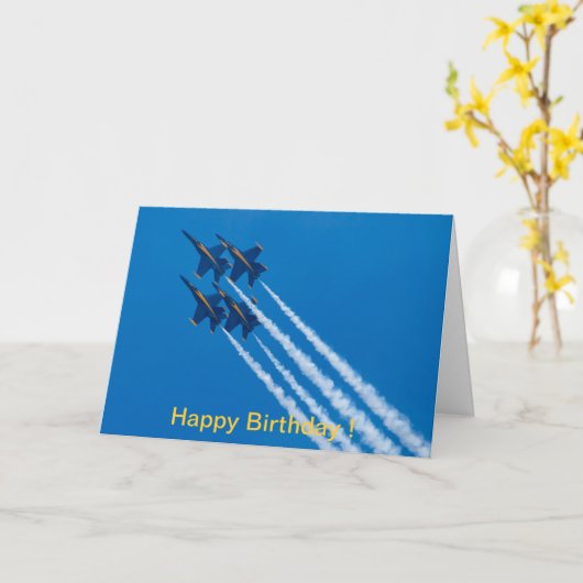 Alles Gute zum Geburtstagkarte blaue Karte (Gelbe Blume)