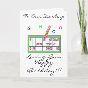 ALLES- GUTE ZUM GEBURTSTAGkarte DES BINGO-GRAN Karte