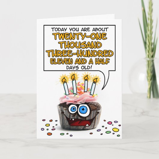 Alles- Gute zum Geburtstagkleiner kuchen - 58 Karte (Vorderseite)