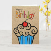 Alles- Gute zum Geburtstagkleiner kuchen Karte (Gelbe Blume)