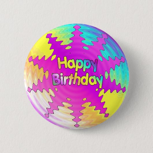 Alles- Gute zum Geburtstagkräuselung Button (Vorderseite)