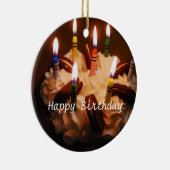 Alles- Gute zum Geburtstagkuchen Keramik Ornament (Rechts)