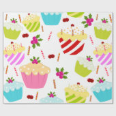 Alles- Gute zum Geburtstagkuchen-Muster Geschenkpapier (Flach)