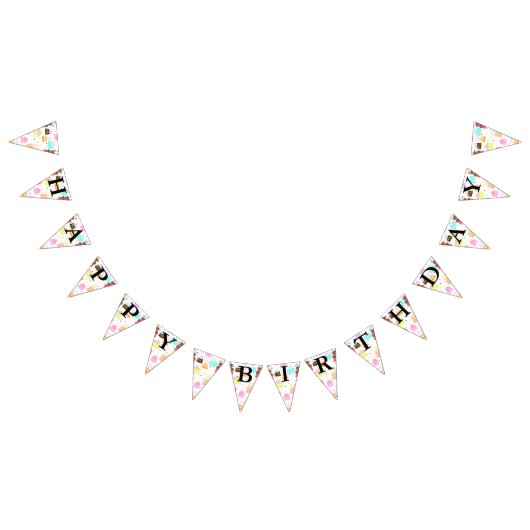 Alles- Gute zum Geburtstagkuchen-Muster Wimpelkette (Alle)