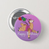 Alles- Gute zum Geburtstaglama! Button (Vorne & Hinten)