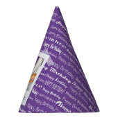 Alles- Gute zum Geburtstagmuster-lila Party Partyhütchen (Rechts)