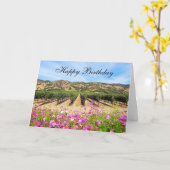 Alles- Gute zum Geburtstagnapa- valleyweinberg Karte (Gelbe Blume)