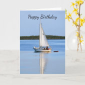 Alles- Gute zum Geburtstagnebeneinander Segelboote Karte (Gelbe Blume)
