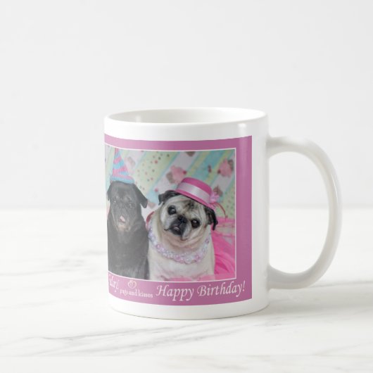 Alles- Gute zum GeburtstagParty-Mops-Tasse Kaffeetasse (Rechts)