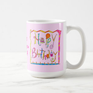 Alles- Gute zum Geburtstagpersonalisierte rosa Kaffeetasse