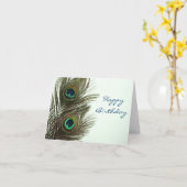Alles- Gute zum Geburtstagpfau-Feder-Karte Karte (Gelbe Blume)