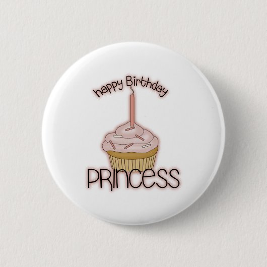 Alles- Gute zum Geburtstagprinzessin Button (Vorderseite)