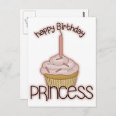 Alles- Gute zum Geburtstagprinzessin Postkarte (Vorne/Hinten)