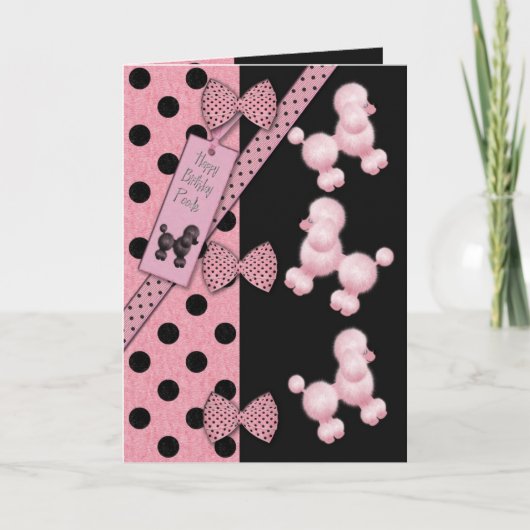 Alles- Gute zum Geburtstagpudel Karte (Vorderseite)