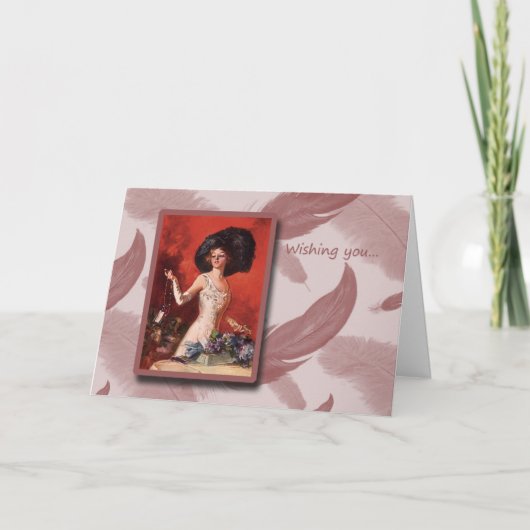 Alles- Gute zum GeburtstagRetro Mode und Hut Karte (Vorderseite)