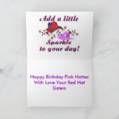 Alles- Gute zum Geburtstagrosa-Hutmacher Karte (Innenseite)